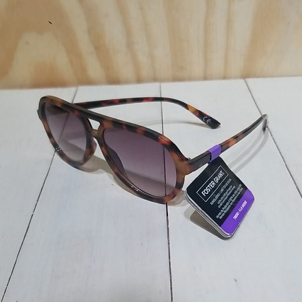 New, Unisex Sunglasses Foster Grant Brown Tort, 100% UVA-UVB Lens Protected